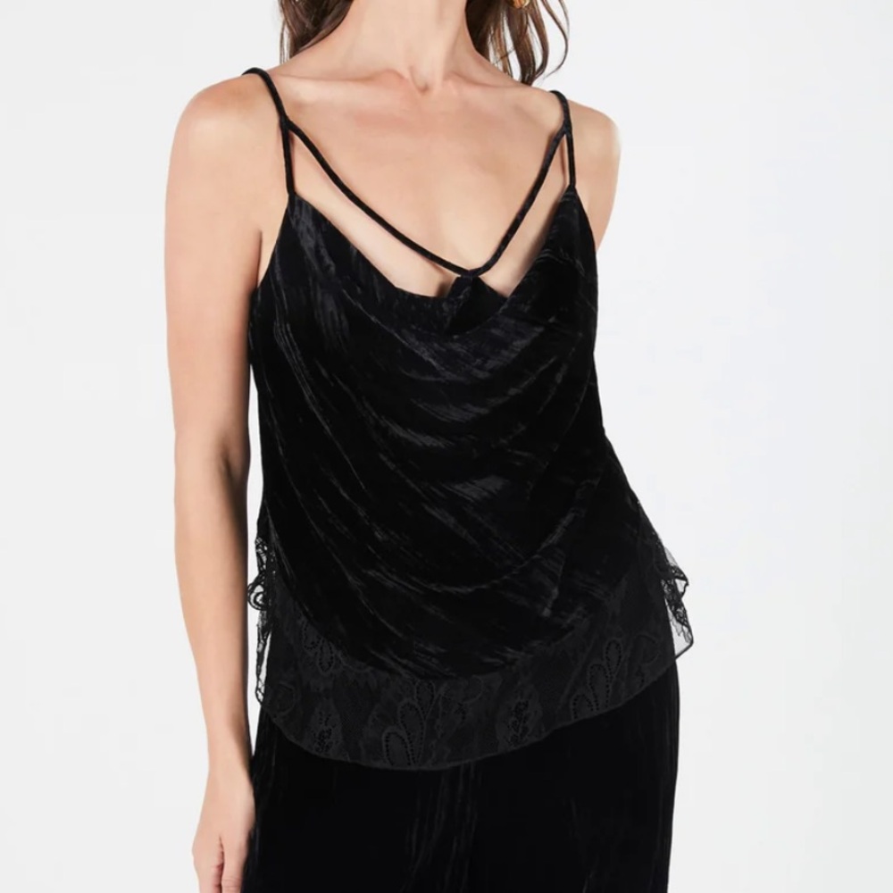 BCBGMaxAzria Black Velvet Camisole